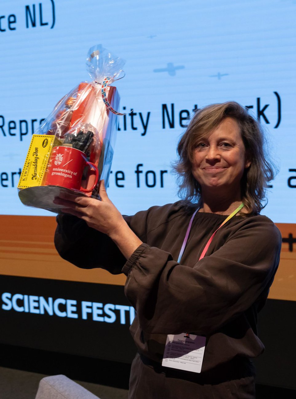 Astrid van Wesenbeeck with her present