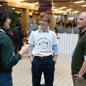 People in conversation at NOSF